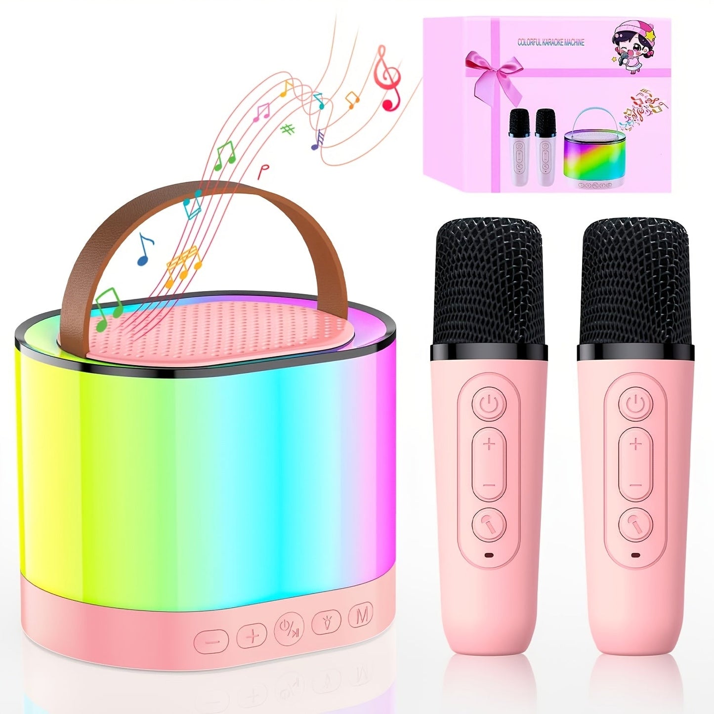Portable PA Speaker shown in the pink color option