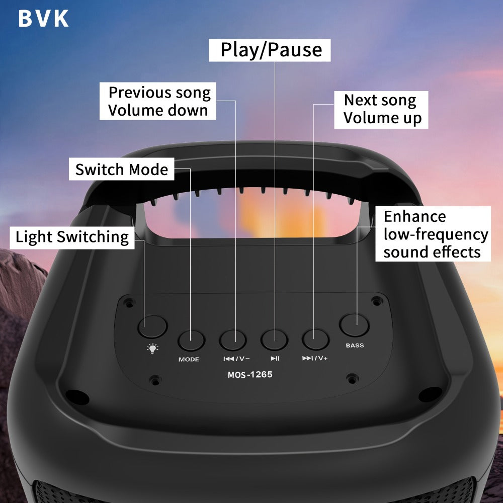 Portable PA Speaker, Upgraded MOS-1265-1 Wireless, RGB, Wireless, MOS-1265, Enhanced detail image - detail view 6