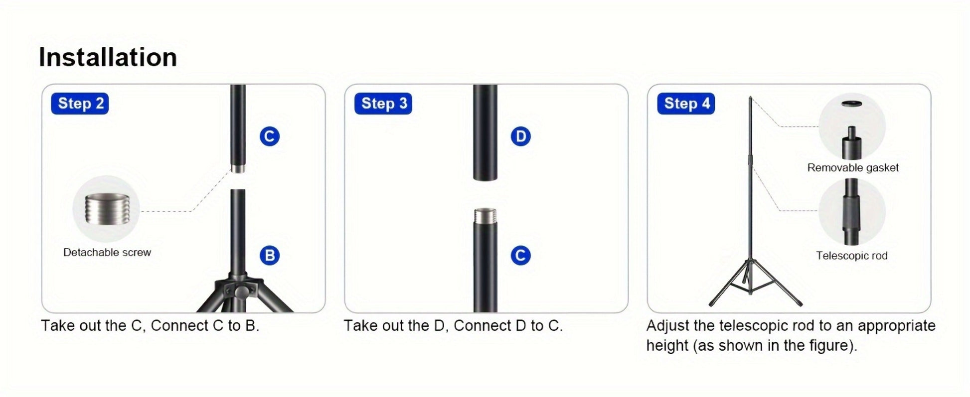 Portable Tripod Microphone Boom Stand with Clip and Carrying Bag detail image - detail view 11
