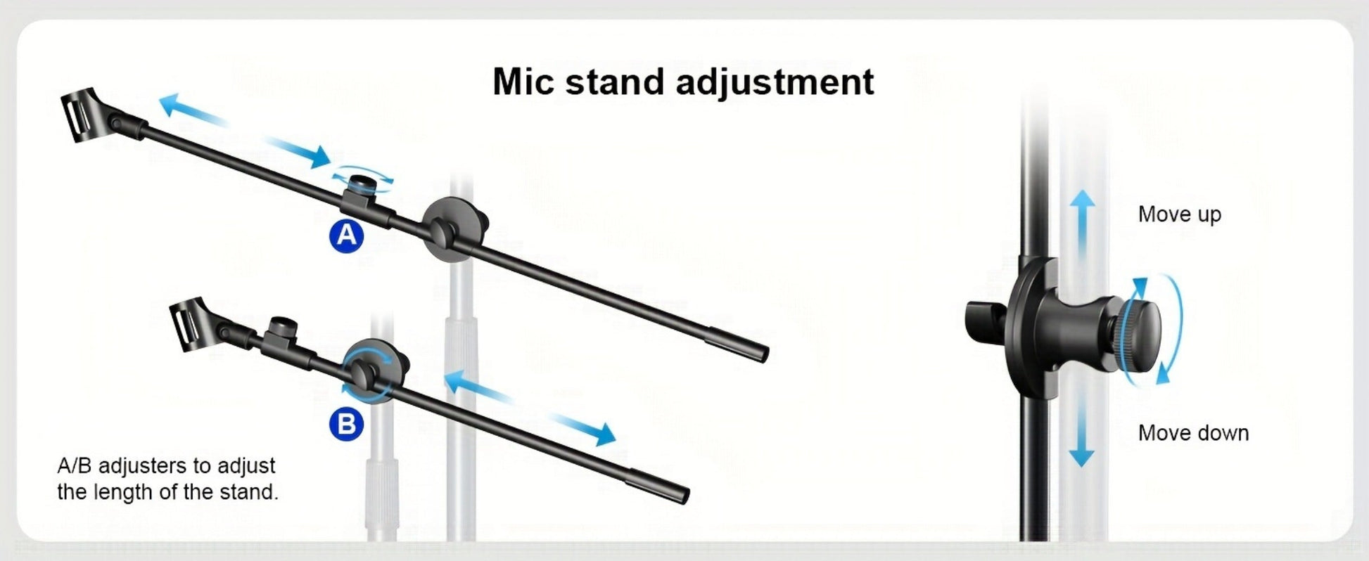 Portable Tripod Microphone Boom Stand with Clip and Carrying Bag detail image - detail view 13