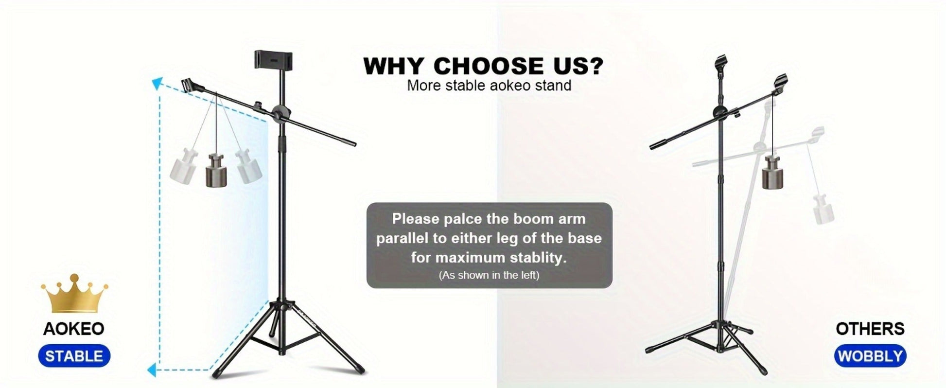 Portable Tripod Microphone Boom Stand with Clip and Carrying Bag detail image - detail view 14