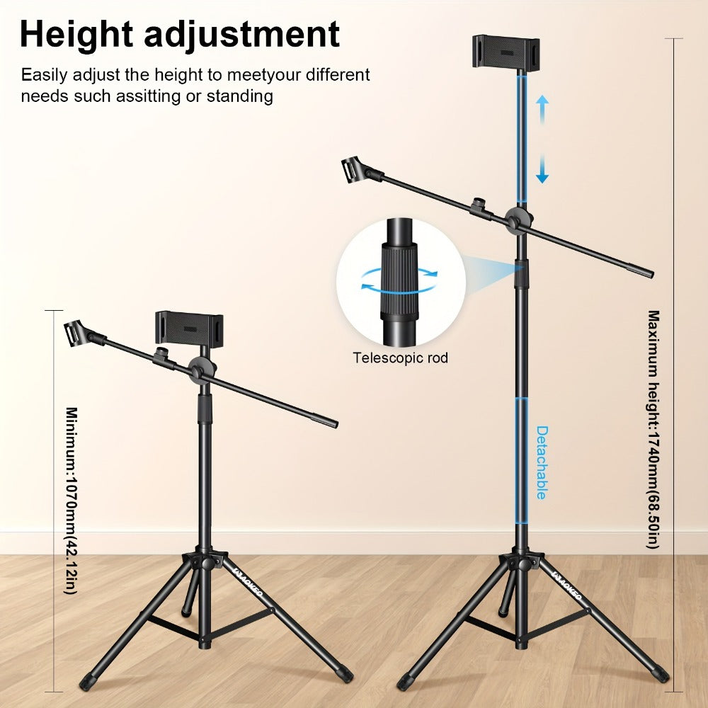 Portable Tripod Microphone Boom Stand with Clip and Carrying Bag detail image