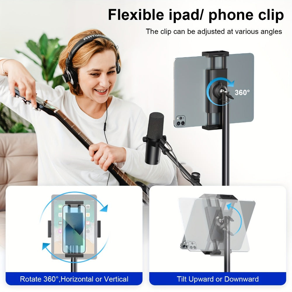 Portable Tripod Microphone Boom Stand with Clip and Carrying Bag detail image - detail view 6