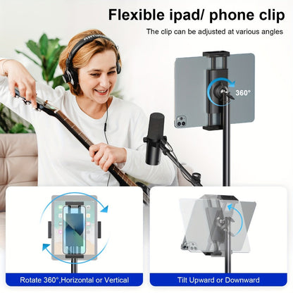 Portable Tripod Microphone Boom Stand with Clip and Carrying Bag detail image - detail view 6