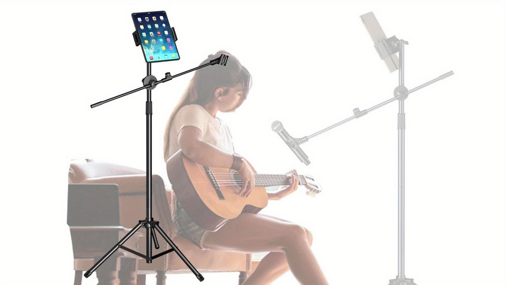 Portable Tripod Microphone Boom Stand with Clip and Carrying Bag detail image - detail view 8