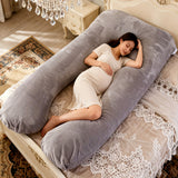 Large Gray U-Shaped Pillow