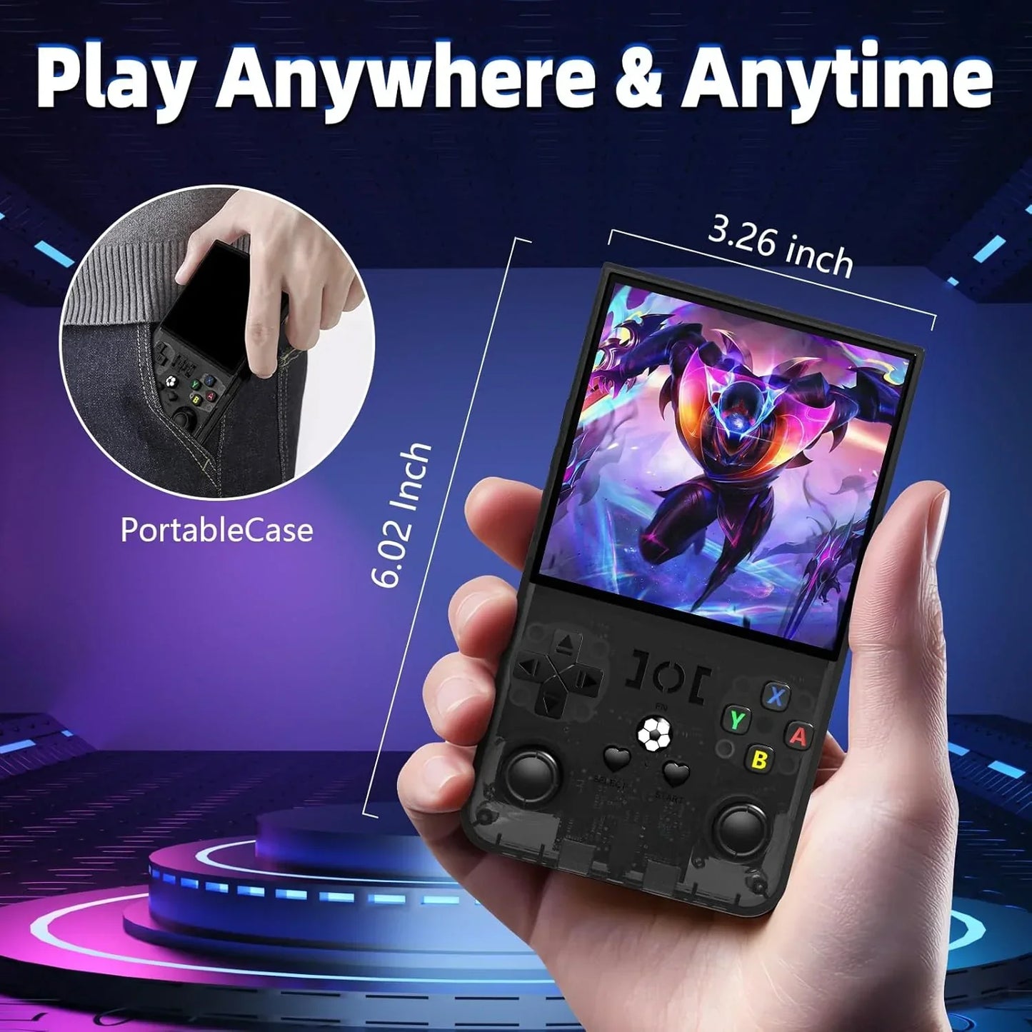 R36 Max Handheld Game Console – 4.0" IPS 720×720 4000mAh 10-Hour Battery 18000 Games Linux Retro Portable Gaming System for Kids & Adults