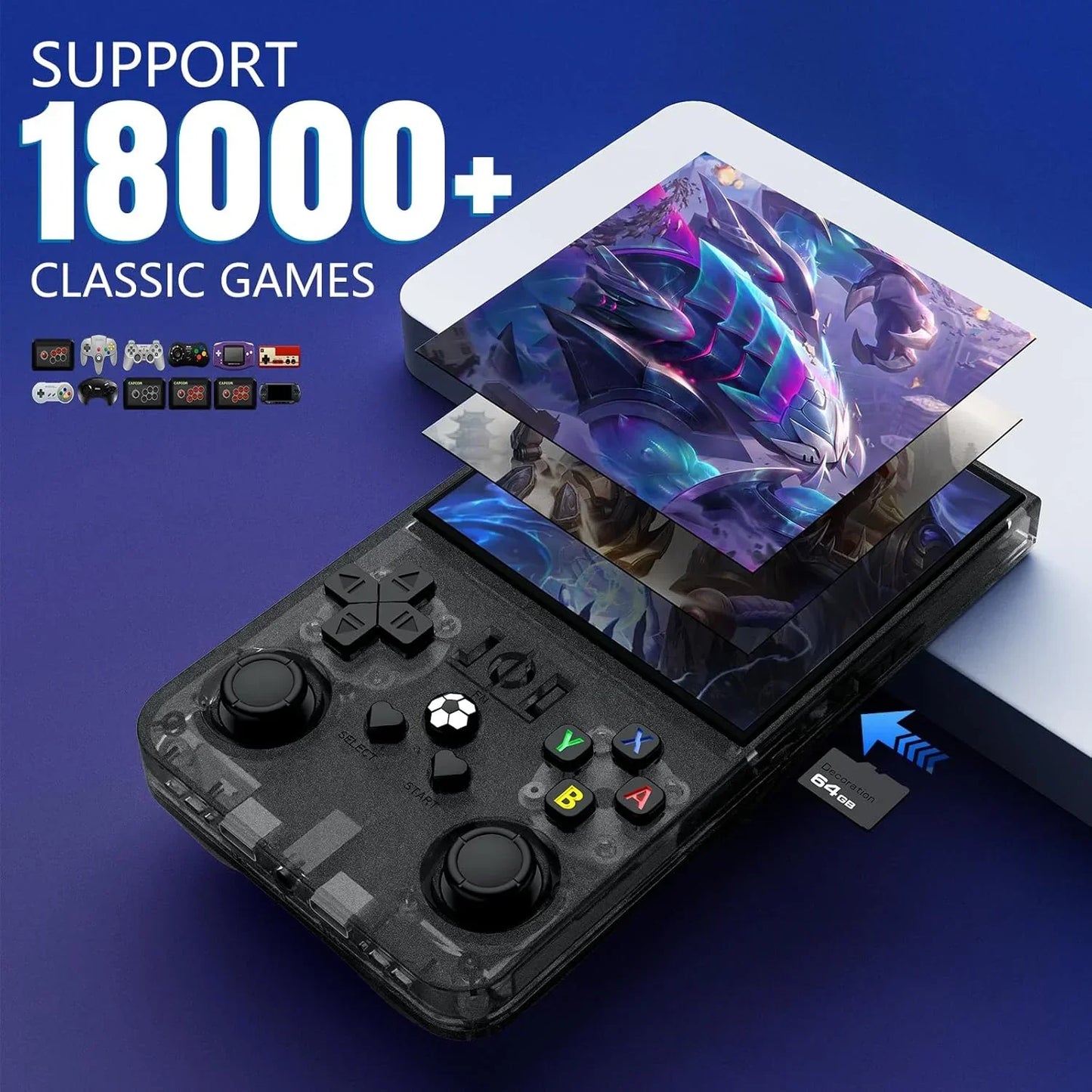 R36 Max Handheld Game Console – 4.0" IPS 720×720 4000mAh 10-Hour Battery 18000 Games Linux Retro Portable Gaming System for Kids & Adults