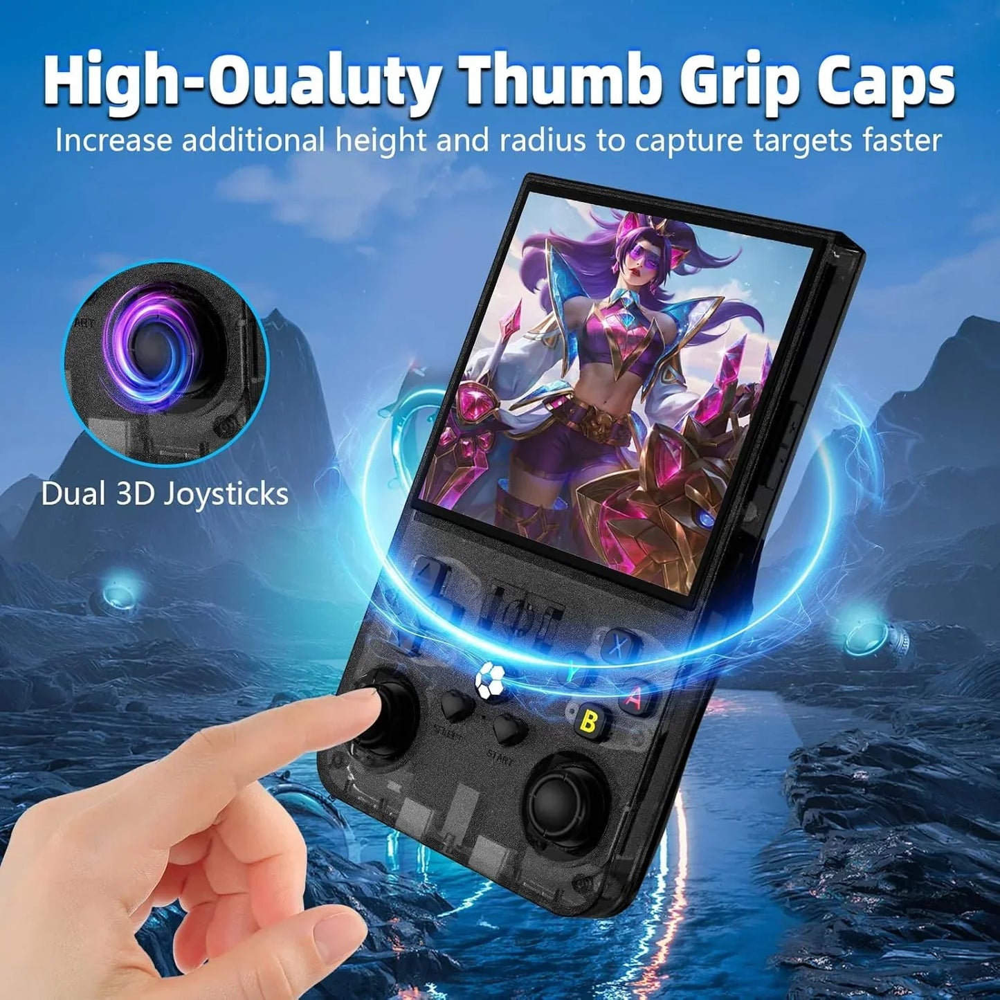 R36 Max Handheld Game Console – 4.0" IPS 720×720 4000mAh 10-Hour Battery 18000 Games Linux Retro Portable Gaming System for Kids & Adults