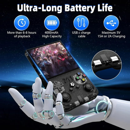 R36 Max Handheld Game Console – 4.0" IPS 720×720 4000mAh 10-Hour Battery 18000 Games Linux Retro Portable Gaming System for Kids & Adults