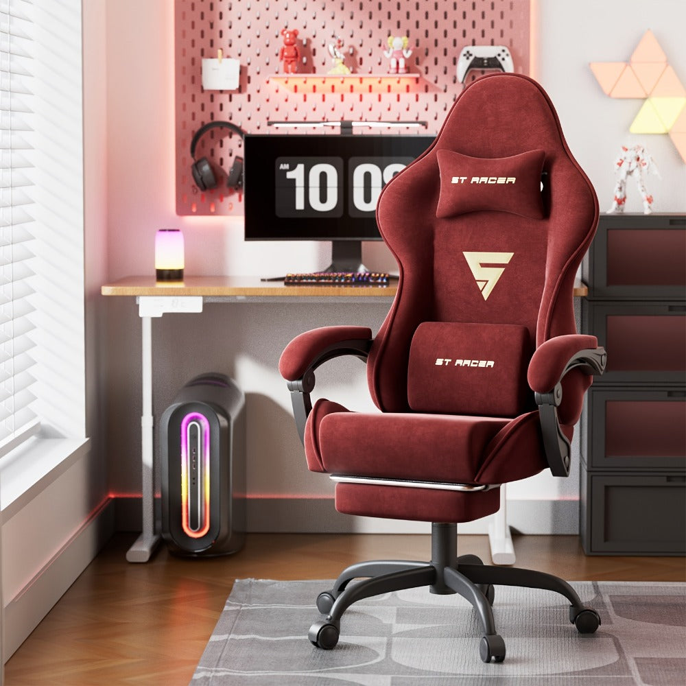 Reclining Fabric Gaming Chair, Reclining Computer Chair for Comfortable Everyday Seating detail image - detail view 13