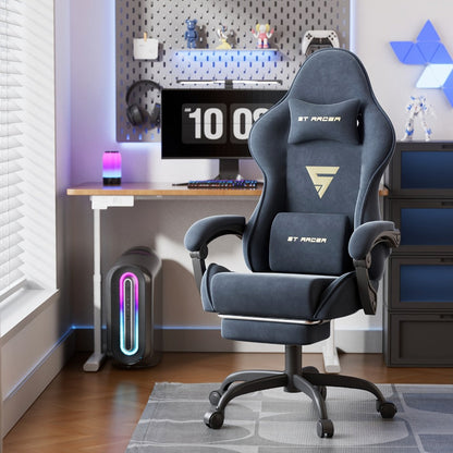 Reclining Fabric Gaming Chair, Reclining Computer Chair for Comfortable Everyday Seating detail image - detail view 14