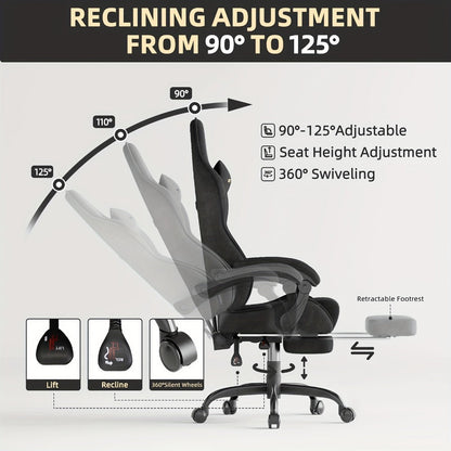 Reclining Fabric Gaming Chair, Reclining Computer Chair for Comfortable Everyday Seating detail image - detail view 8