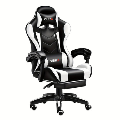 Gaming Chair shown in the Black With White option