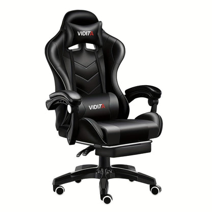 Reclining Faux Leather Gaming Chair with High Back and Footrest for Home Office detail image - detail view 11