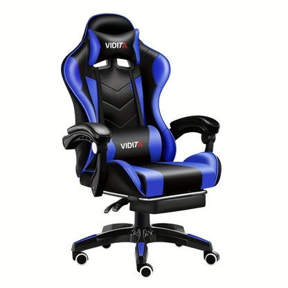Reclining Faux Leather Gaming Chair with High Back and Footrest for Home Office detail image - detail view 13