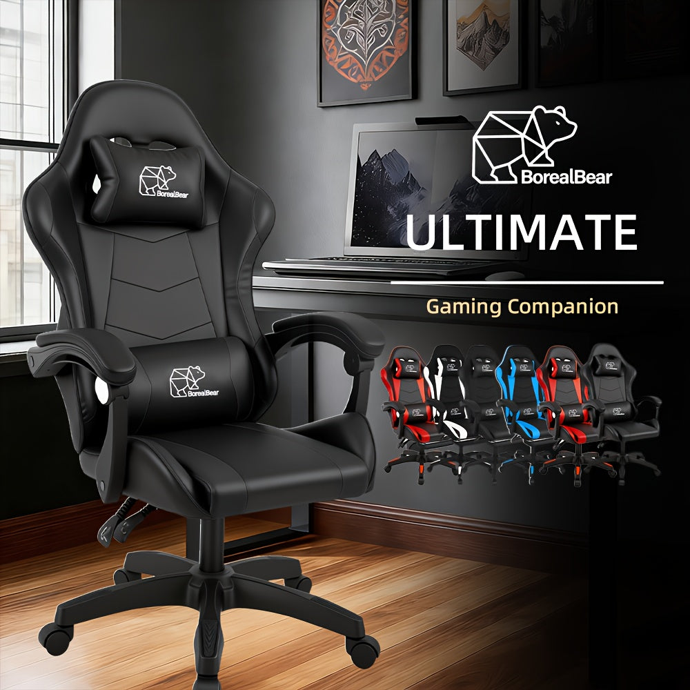 Gaming Chair shown in the Black-No Footrest option