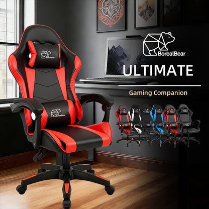 Gaming Chair shown in the Black-Red-No Footrest option