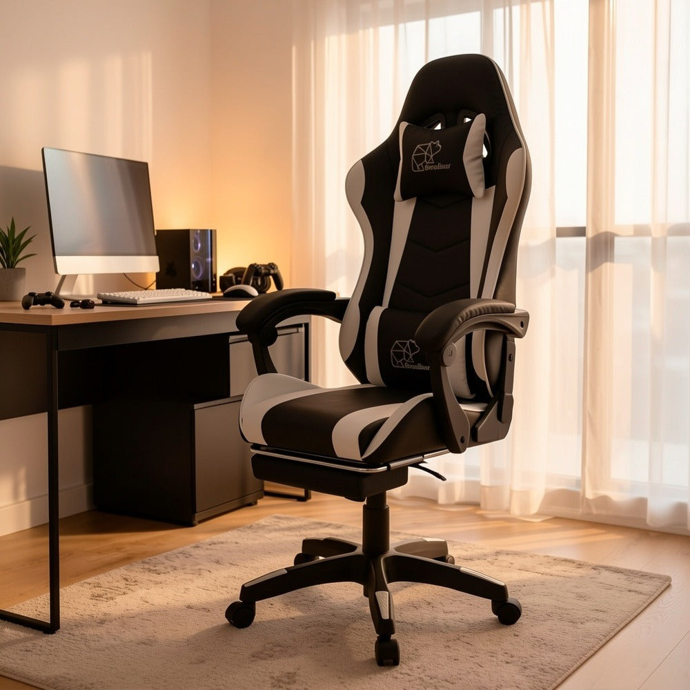Reclining Faux Leather Gaming Chair with High Back for Home Office detail image - detail view 10