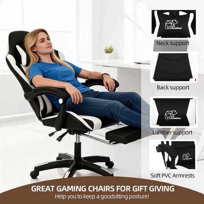 Reclining Faux Leather Gaming Chair with High Back for Home Office detail image - detail view 14