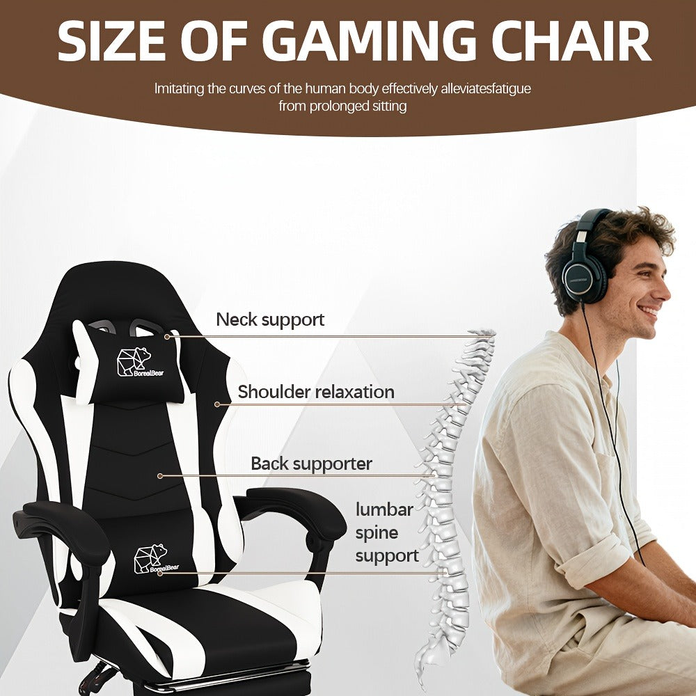 Reclining Faux Leather Gaming Chair with High Back for Home Office detail image - detail view 15
