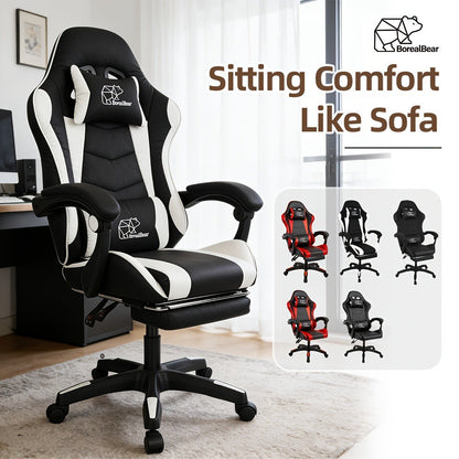 Gaming Chair, Ergonomic High Back Reclining PU Leather Computer Chair for Adults Teens shown in the main product view