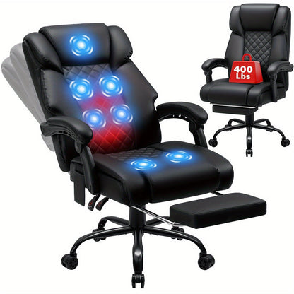 Office Chair shown in the Black-7 Points Massage+Heat option