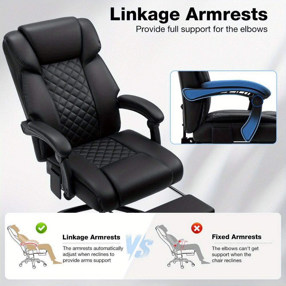Reclining Office Chair with High Back for Comfortable Everyday Seating in Home Office detail image - detail view 12