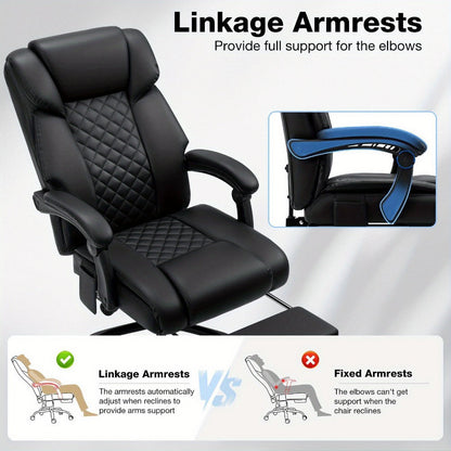 Reclining Office Chair with High Back for Comfortable Everyday Seating in Home Office detail image - detail view 12