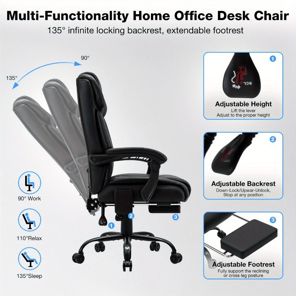 Reclining Office Chair with High Back for Comfortable Everyday Seating in Home Office detail image - detail view 16