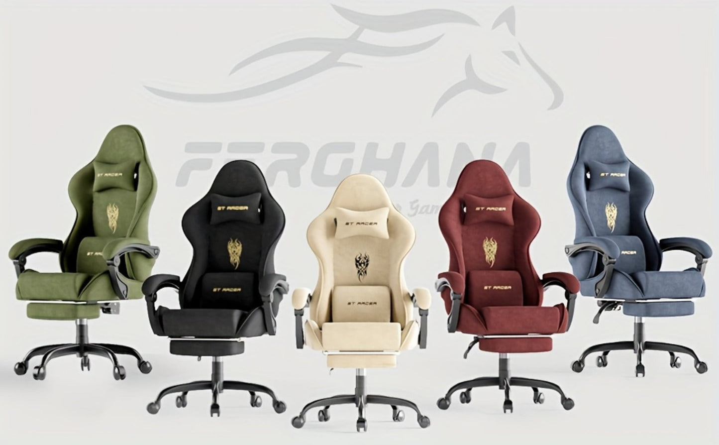 Reclining Velvet Gaming Chair, Ergonomic Video Game Chair for Home Office detail image - detail view 14