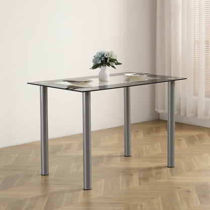 Dining Table shown in the Black, Transparent with black edges option