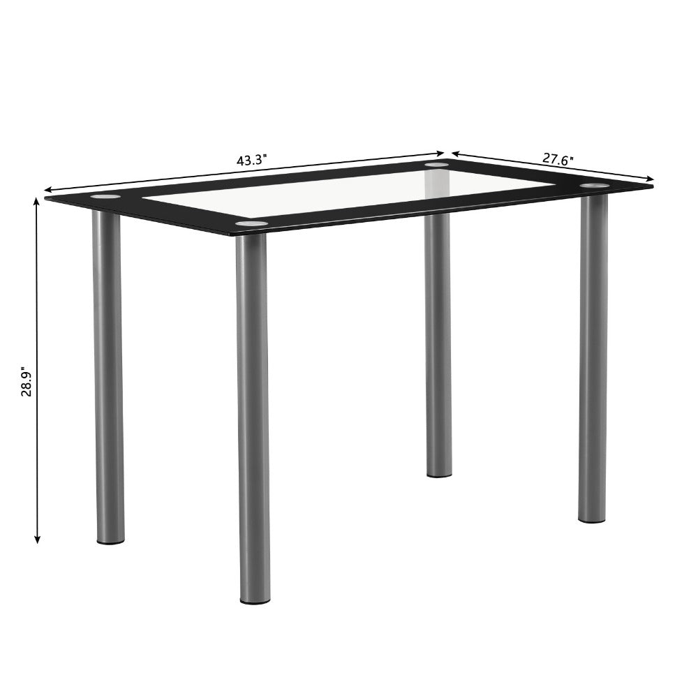 Rectangular Clear Dining Table, Dining Room Table for Work, Display, and Everyday Use detail image - detail view 3