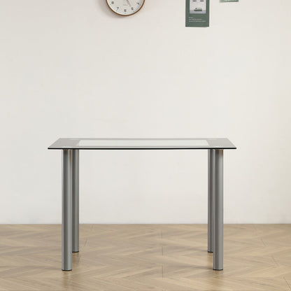 Rectangular Clear Dining Table, Dining Room Table for Work, Display, and Everyday Use detail image - detail view 4