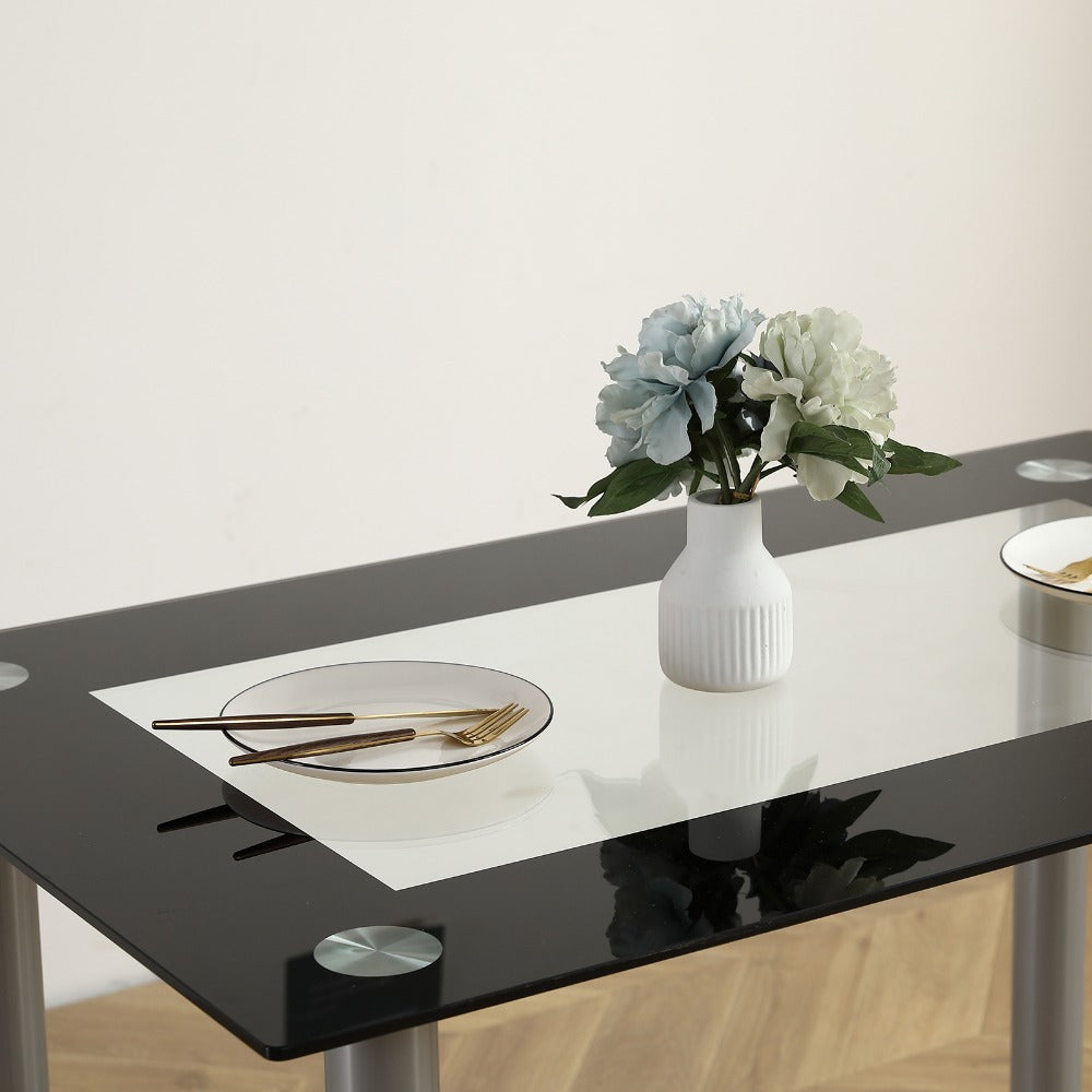 Rectangular Clear Dining Table, Dining Room Table for Work, Display, and Everyday Use detail image - detail view 5