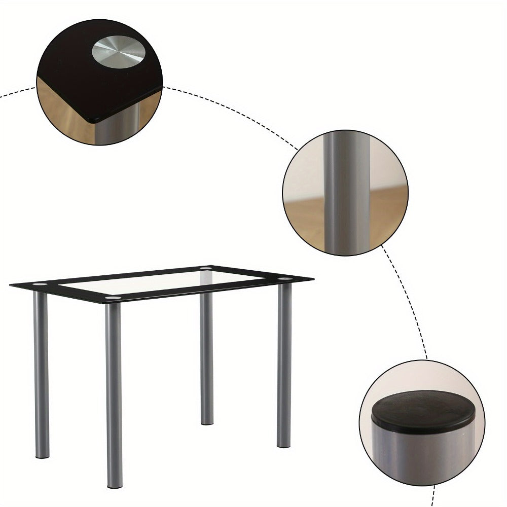 Rectangular Clear Dining Table, Dining Room Table for Work, Display, and Everyday Use detail image - detail view 7