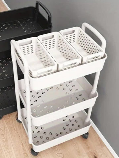 Rolling Bathroom Storage Cart with Rolling Wheels for Organized Everyday Storage detail image - detail view 12