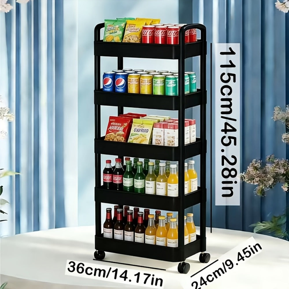 Rolling Bathroom Storage Cart with Rolling Wheels for Organized Everyday Storage detail image - detail view 9