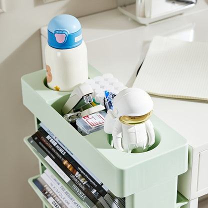 Rolling Bookshelf with Rolling Wheels, Freestanding Bookcase detail image - detail view 13