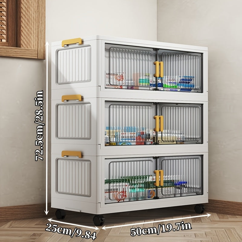 Medicine Cabinet Organizer shown in the 50CM/19.7" D 3 Tiers (Casters) option