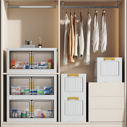Rolling Clear Medicine Cabinet Organizer with Secure Lid and Stackable Design for Bathroom detail image