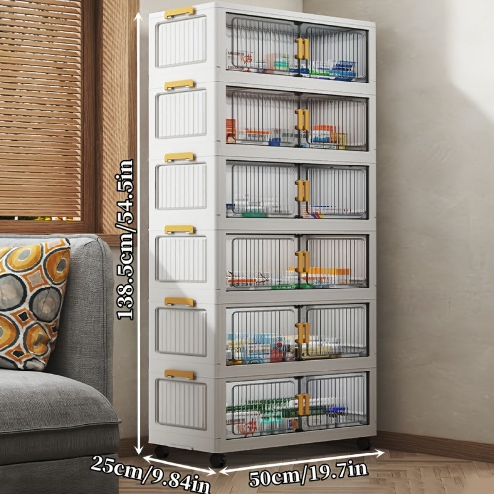 Rolling Clear Medicine Cabinet Organizer with Secure Lid and Stackable Design for Bathroom detail image - detail view 4
