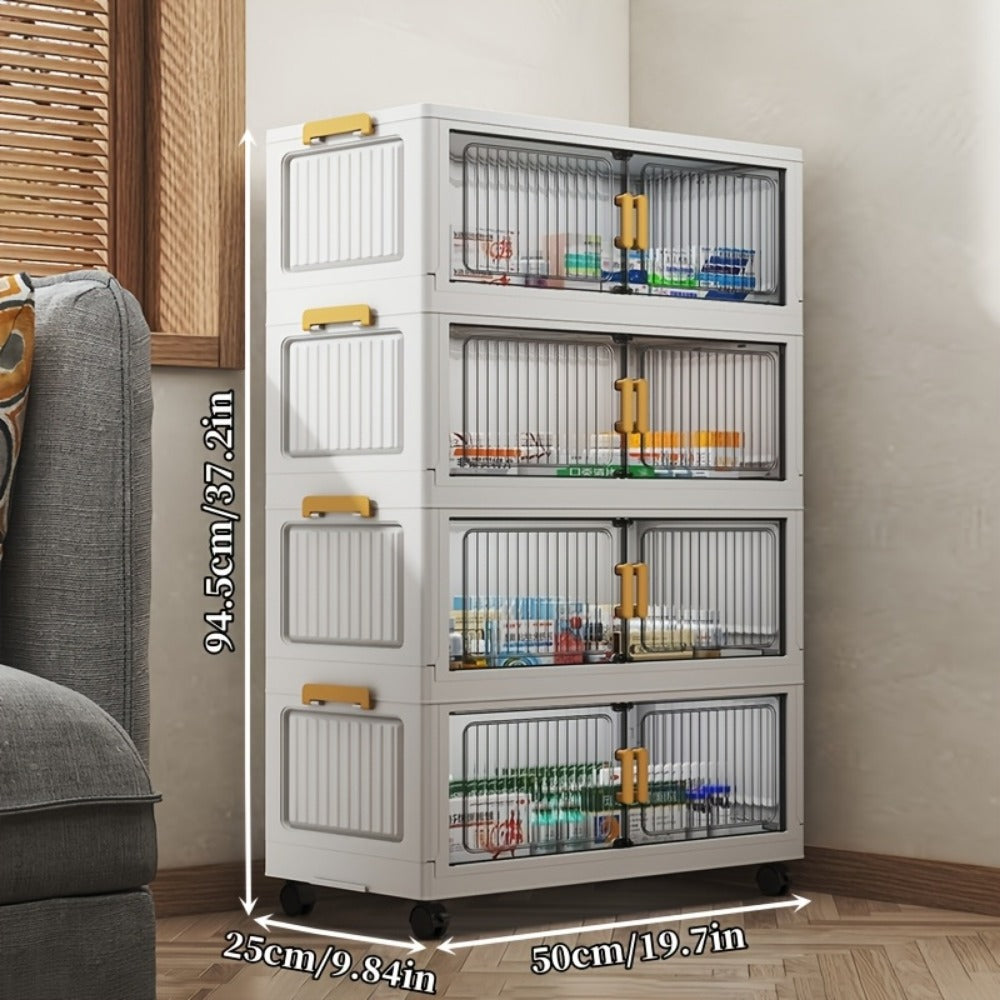 Rolling Clear Medicine Cabinet Organizer with Secure Lid and Stackable Design for Bathroom detail image - detail view 5