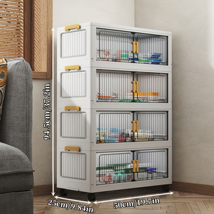Rolling Clear Medicine Cabinet Organizer with Secure Lid and Stackable Design for Bathroom detail image - detail view 5