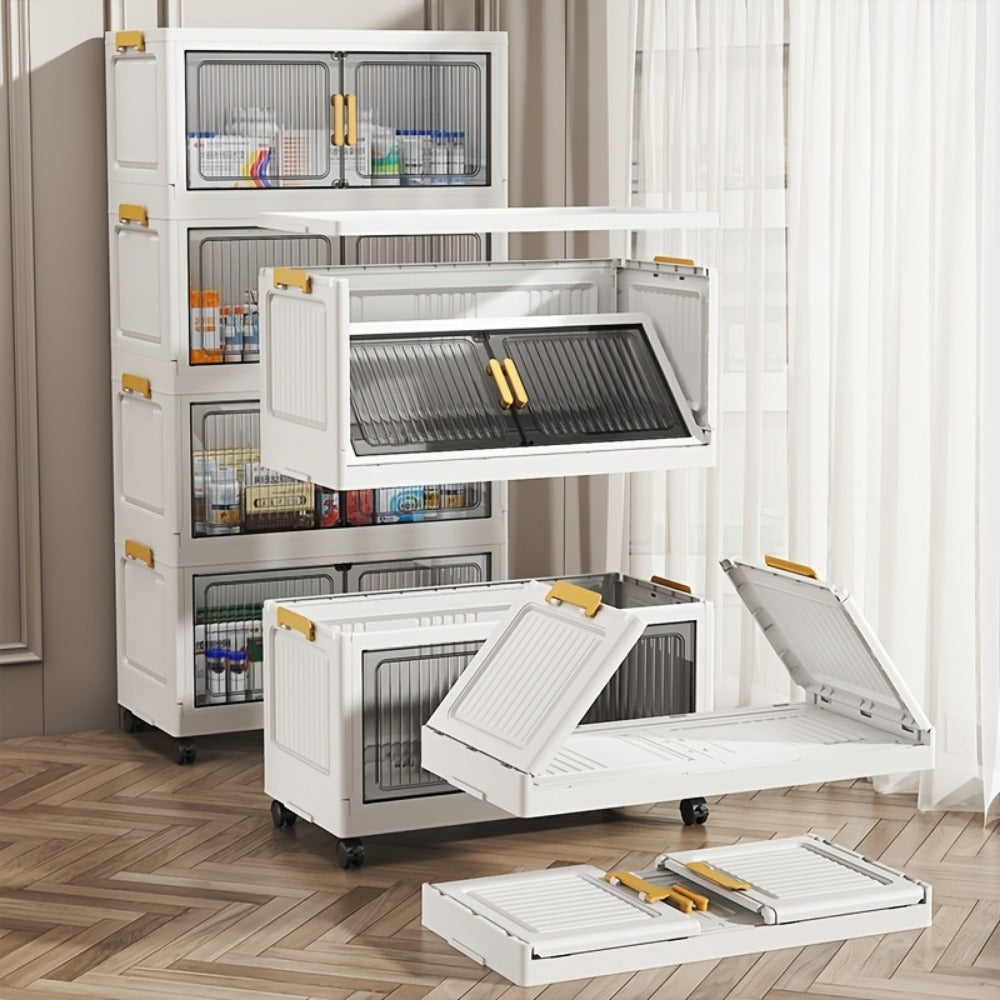 Rolling Clear Medicine Cabinet Organizer with Secure Lid and Stackable Design for Bathroom detail image - detail view 6
