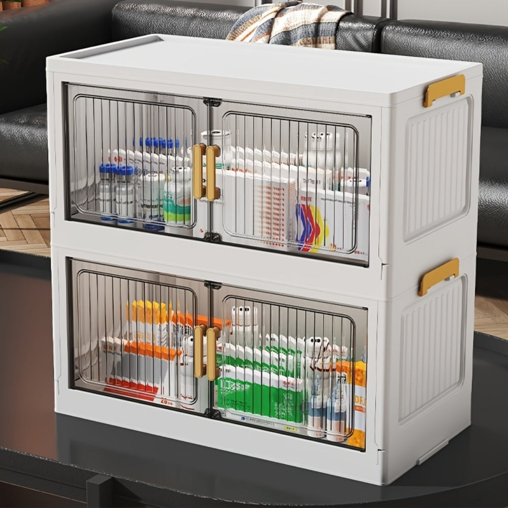 Rolling Clear Medicine Cabinet Organizer with Secure Lid and Stackable Design for Bathroom detail image - detail view 7