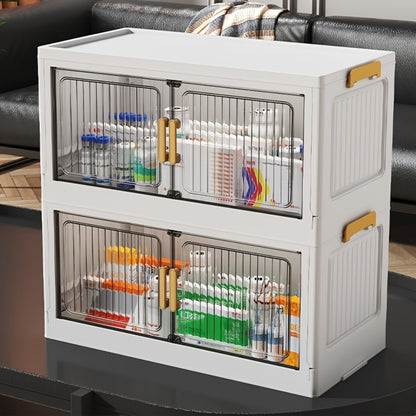 Rolling Clear Medicine Cabinet Organizer with Secure Lid and Stackable Design for Bathroom detail image - detail view 7