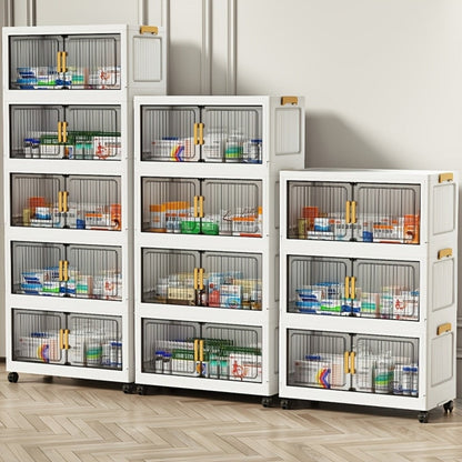 Rolling Clear Medicine Cabinet Organizer with Secure Lid and Stackable Design for Bathroom detail image - detail view 8