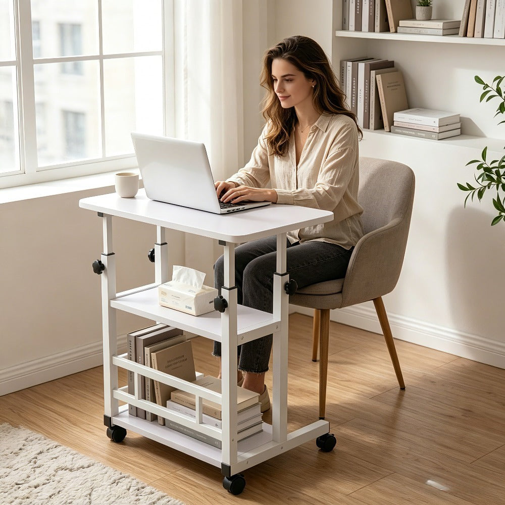 Rolling Computer Desk with Adjustable Height for Work, Display, and Everyday Use detail image - detail view 11