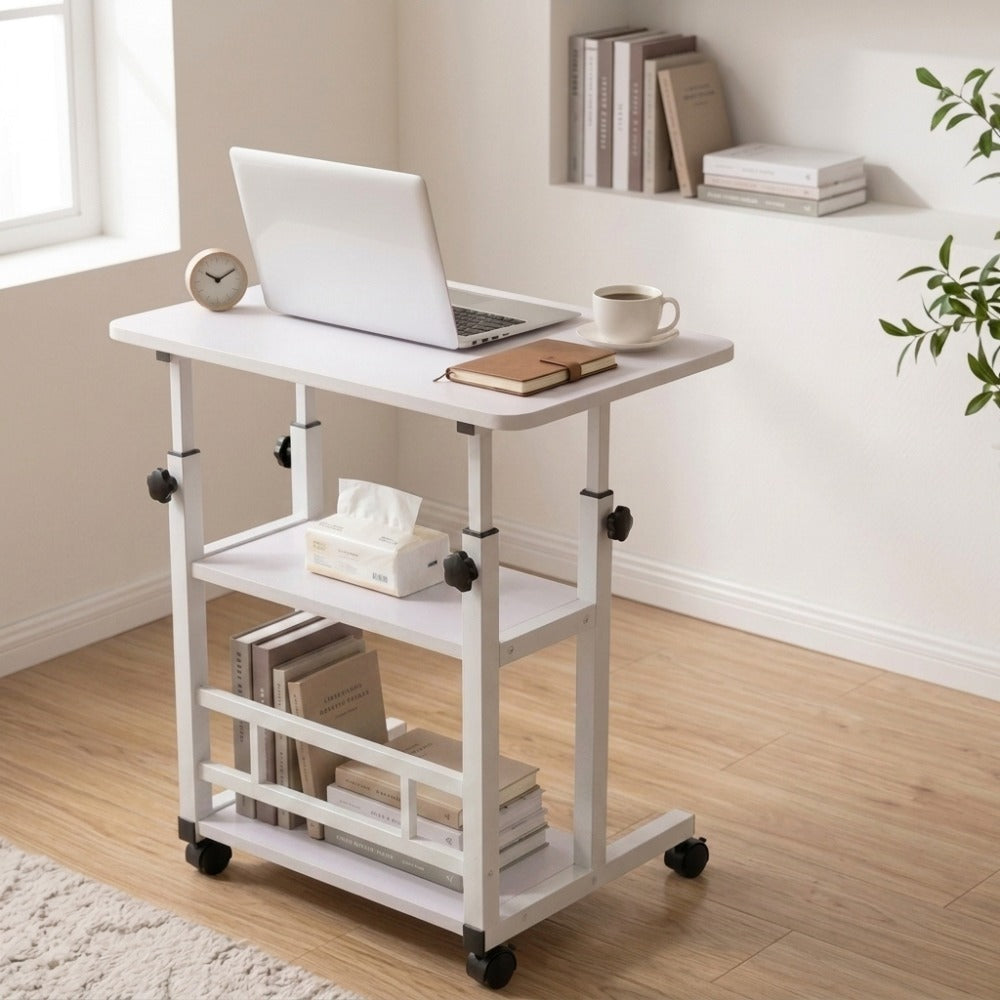 Rolling Computer Desk with Adjustable Height for Work, Display, and Everyday Use detail image - detail view 7